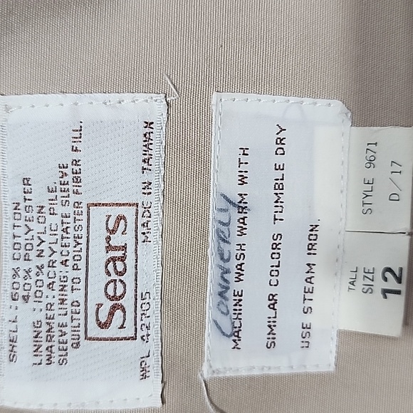 Sears Lined Women's‎ Trench Coat Jacket Long Sleeve beige/Tan Size 12 - Picture 12 of 13